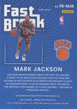 2021-22 Donruss Optic - Fast Break Signatures #FB-MJK Mark Jackson Back