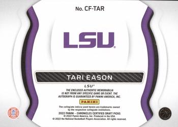 2022 Panini Chronicles Draft Picks - Certified Freshman Fabric Signatures #CF-TAR Tari Eason Back