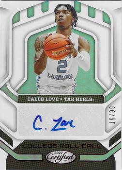 2022 Panini Chronicles Draft Picks - College Roll Call Autographs Red #CRC-CLO Caleb Love Front