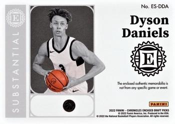 2022 Panini Chronicles Draft Picks - Encased Substantial Rookie Swatches Red #ES-DDA Dyson Daniels Back