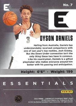2022 Panini Chronicles Draft Picks - Essentials #7 Dyson Daniels Back
