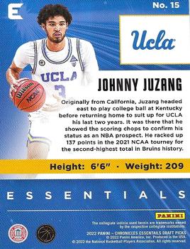 2022 Panini Chronicles Draft Picks - Essentials #15 Johnny Juzang Back