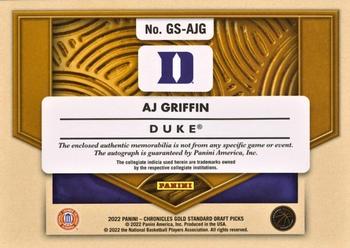 2022 Panini Chronicles Draft Picks - Gold Standard Rookie Jersey Autograph Super Prime #GS-AJG AJ Griffin Back