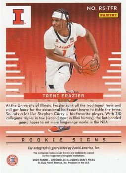 2022 Panini Chronicles Draft Picks - Illusions Rookie Signs #RS-TFR Trent Frazier Back