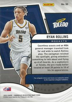 2022 Panini Chronicles Draft Picks - Revolution #50 Ryan Rollins Back