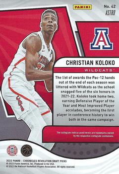 2022 Panini Chronicles Draft Picks - Revolution Astro #42 Christian Koloko Back