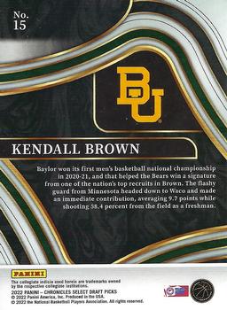 2022 Panini Chronicles Draft Picks - Select #15 Kendall Brown Back