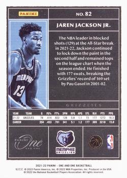 2021-22 Panini One and One - Gold #82 Jaren Jackson Jr. Back