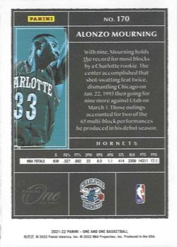 2021-22 Panini One and One - Red #170 Alonzo Mourning Back