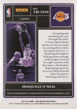 2021-22 Panini One and One - Timeless Moments Autographs Blue #TM-SON Shaquille O'Neal Back