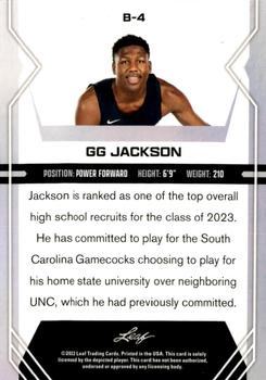 2022-23 Leaf Draft - Gold #B-4 GG Jackson Back