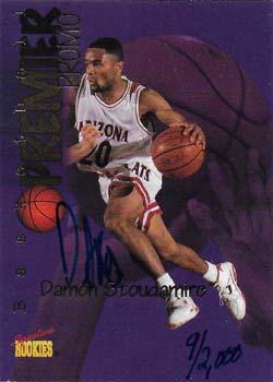 1996 Signature Rookies Premier - Autographed Promos #NNO Damon Stoudamire Front