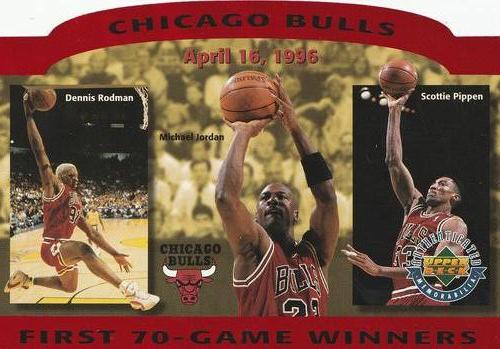 1996 Upper Deck Authenticated Chicago Bulls First 70-Game Winners (SN14300) #NNO Chicago Bulls Front