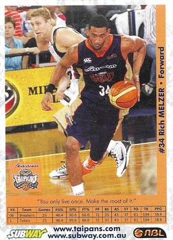 2009 Subway Cairns Taipans #NNO Rich Melzer Back