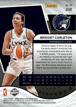 2022 Panini Revolution WNBA - Astro #47 Bridget Carleton Back