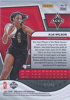2022 Panini Revolution WNBA - Cosmic #31 A'ja Wilson Back