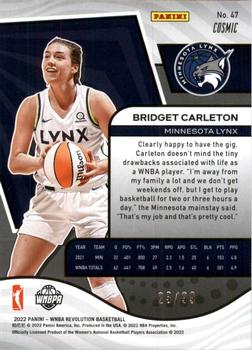 2022 Panini Revolution WNBA - Cosmic #47 Bridget Carleton Back