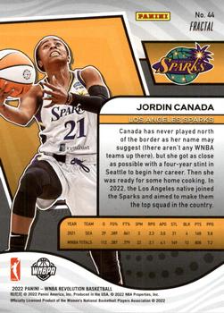 2022 Panini Revolution WNBA - Fractal #44 Jordin Canada Back