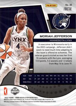 2022 Panini Revolution WNBA - Fractal #65 Moriah Jefferson Back