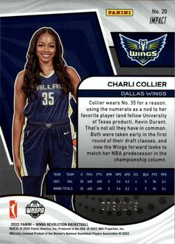 2022 Panini Revolution WNBA - Impact #20 Charli Collier Back