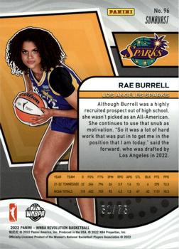 2022 Panini Revolution WNBA - Sunburst #96 Rae Burrell Back