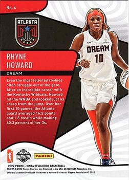 2022 Panini Revolution WNBA - Rookie Revolution #4 Rhyne Howard Back