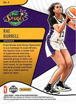 2022 Panini Revolution WNBA - Rookie Revolution #5 Rae Burrell Back