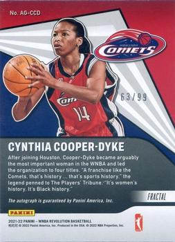 2022 Panini Revolution WNBA - Autographs Fractal #AG-CCD Cynthia Cooper-Dyke Back