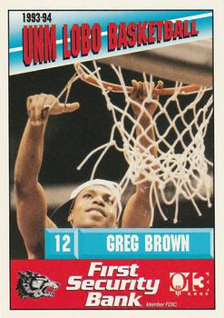 1993-94 New Mexico Lobos #NNO Greg Brown Front