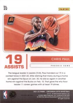 2021-22 Panini Contenders Optic - Playing the Numbers Game #22 Chris Paul Back