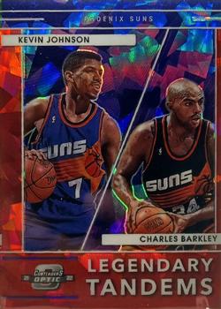 2021-22 Panini Contenders Optic - Legendary Tandems Red Cracked Ice #14 Kevin Johnson / Charles Barkley Front