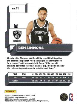 2022-23 Donruss #11 Ben Simmons Back