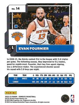 2022-23 Donruss #14 Evan Fournier Back