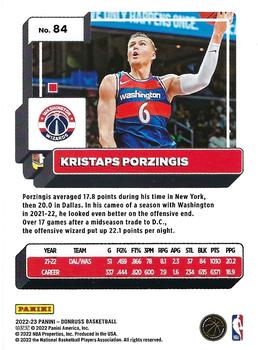 2022-23 Donruss #84 Kristaps Porzingis Back