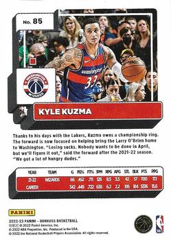 2022-23 Donruss #85 Kyle Kuzma Back
