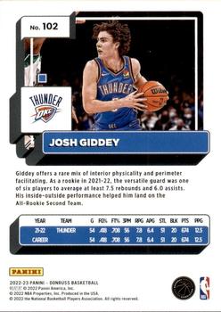 2022-23 Donruss #102 Josh Giddey Back