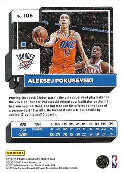 2022-23 Donruss #105 Aleksej Pokusevski Back