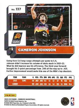 2022-23 Donruss #137 Cameron Johnson Back