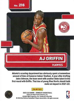 2022-23 Donruss #216 AJ Griffin Back