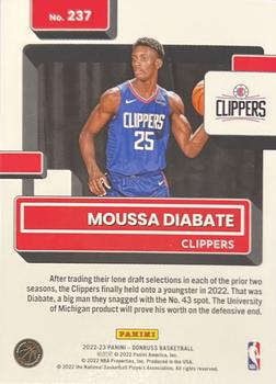 2022-23 Donruss #237 Moussa Diabate Back