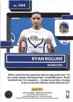 2022-23 Donruss #244 Ryan Rollins Back