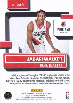 2022-23 Donruss #249 Jabari Walker Back