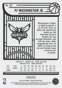 2022-23 Hoops - Blue #92 PJ Washington Jr. Back