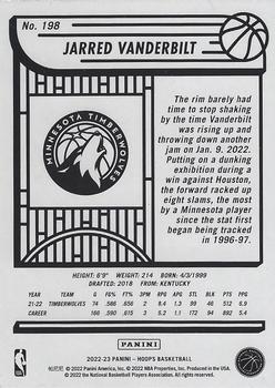 2022-23 Hoops - Teal Explosion #198 Jarred Vanderbilt Back