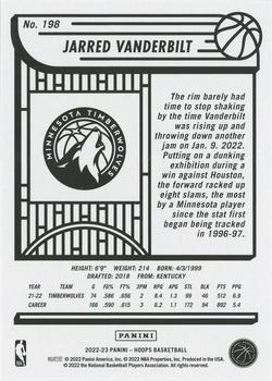 2022-23 Hoops Winter #198 Jarred Vanderbilt Back