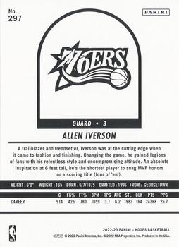 2022-23 Hoops - Yellow #297 Allen Iverson Back