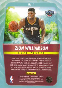 2022-23 Hoops Winter - Pure Players #1 Zion Williamson Back