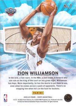 2022-23 Hoops - Skyview Holo #7 Zion Williamson Back