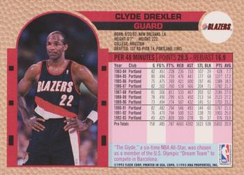 1992-93 Fleer NBA Giant Stars Golden Magazine Perforated #NNO Clyde Drexler Back