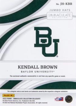 2022 Panini Immaculate Collection Collegiate - Immaculate Jumbo Hats #JH-KBR Kendall Brown Back